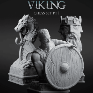 Viking Chess Set Pt. I - Pawn, Knight & Rook | Premium 3D Printed Chess Pieces