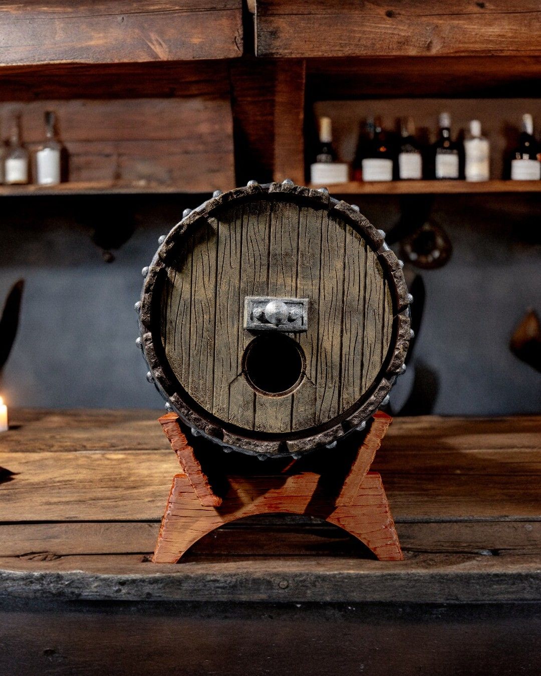 Oak Barrel Wine Bag Dispenser - Image 5