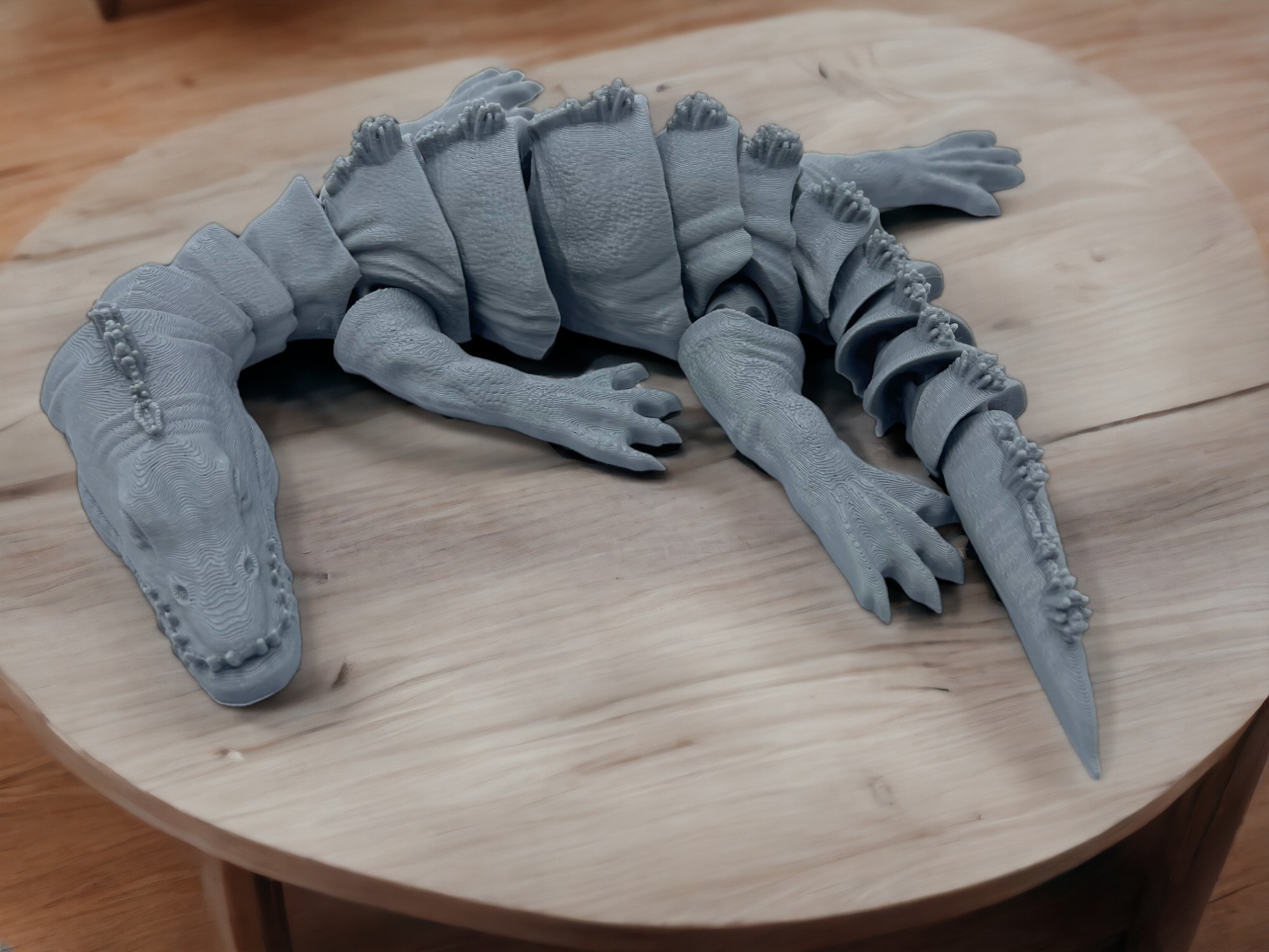 Articulated Nothosaurus Dinosaur Model - Posable 3D Printed Prehistoric Creature Toy
