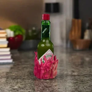 Suporte Pimenta Tabasco Design na impressora 3D – Caution: Hot! Tabasco Holder