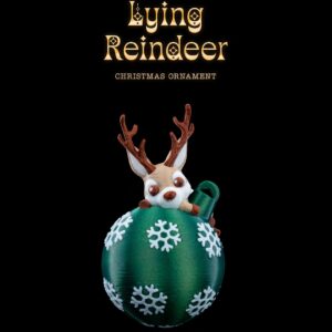 Lying Reindeer Christmas Ornament
