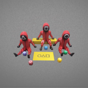 KIT 3 personagens + jogo Gonggi + caixinha + cartão convite