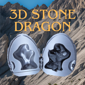 3D Printed Baby Stone Dragon & Egg – Earthbound Hatchling Collectible