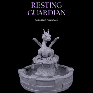 Resting Guardian  Tabletop Fountain