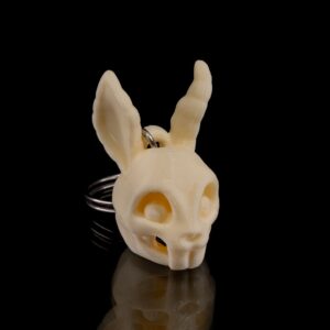 Bunny Skeleton Head Keychain