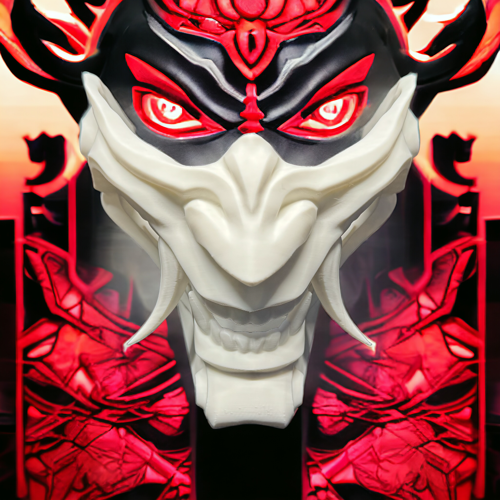 Majin Mempo Mask - 3D Printed Décor, Costume, Cosplay - Image 3