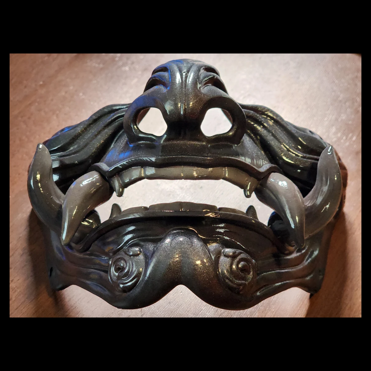 Samurai Oni Mask - 3D Printed Decor, Costume / Cosplay (Unpainted) - Image 7