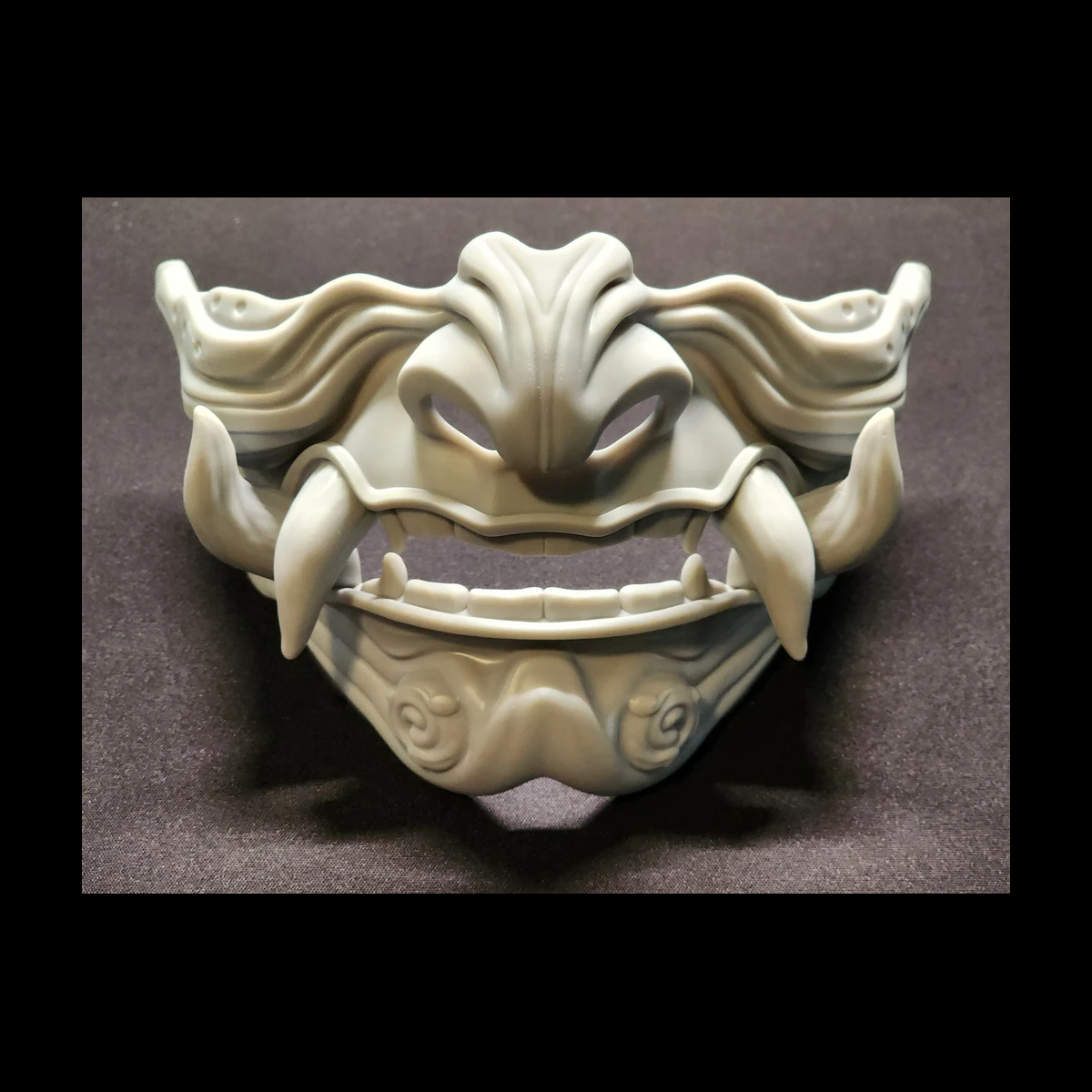 Samurai Oni Mask - 3D Printed Decor, Costume / Cosplay (Unpainted) - Image 8