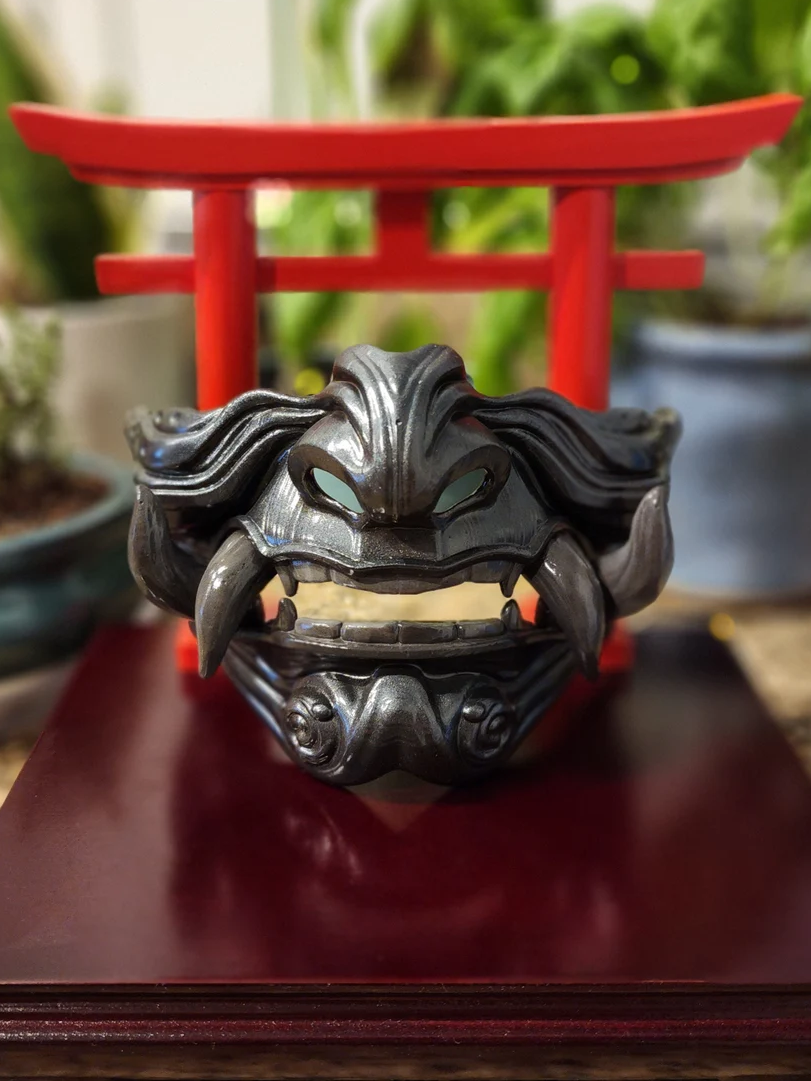 Samurai Oni Mask - 3D Printed Decor, Costume / Cosplay (Unpainted)