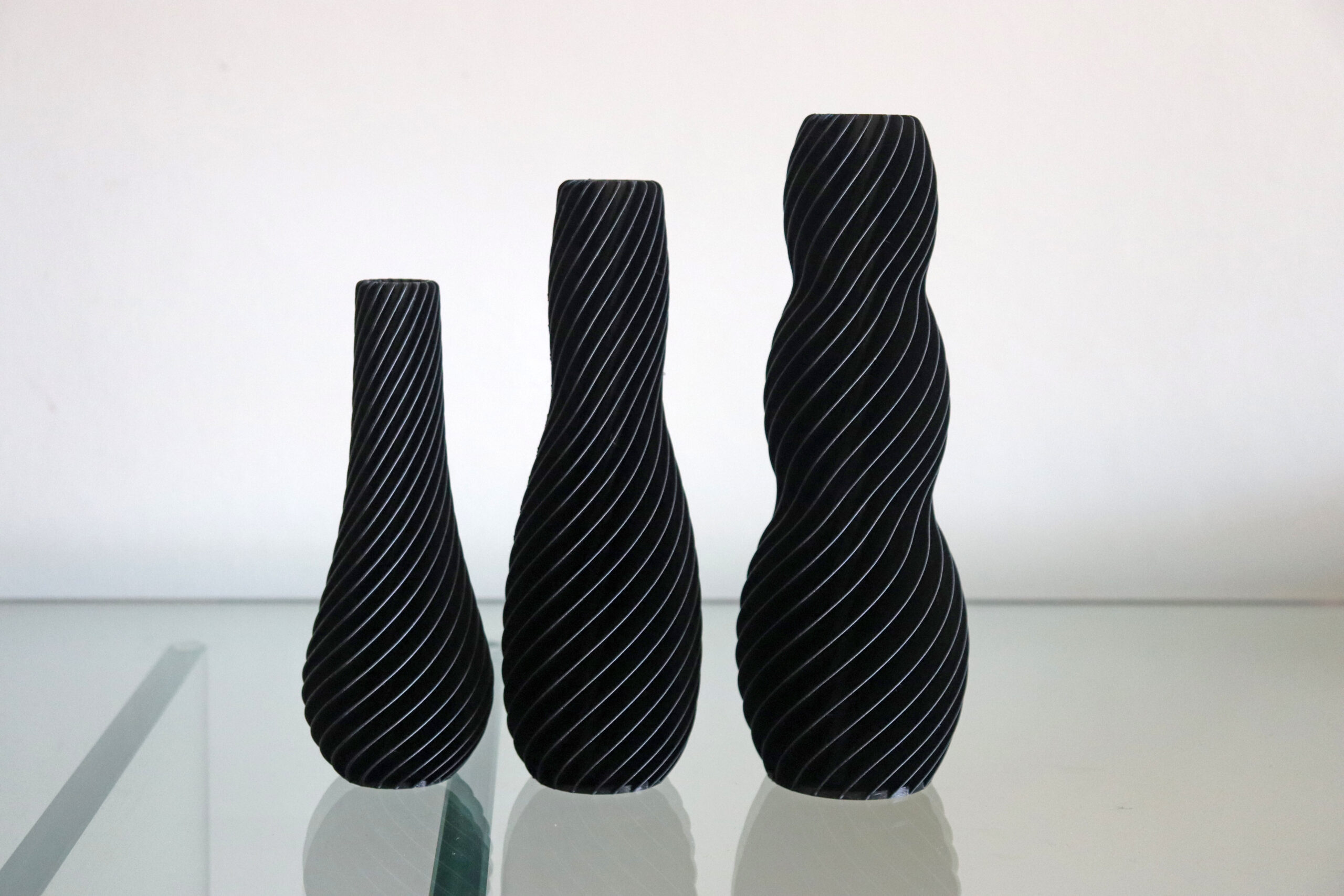 Conjunto de vasos espirais