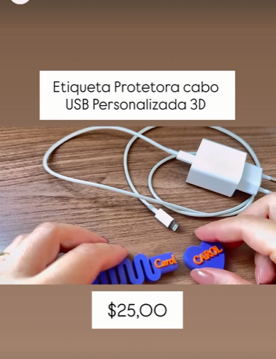 Etiqueta Protetora Cabo USB Personalizado 3D - Image 3
